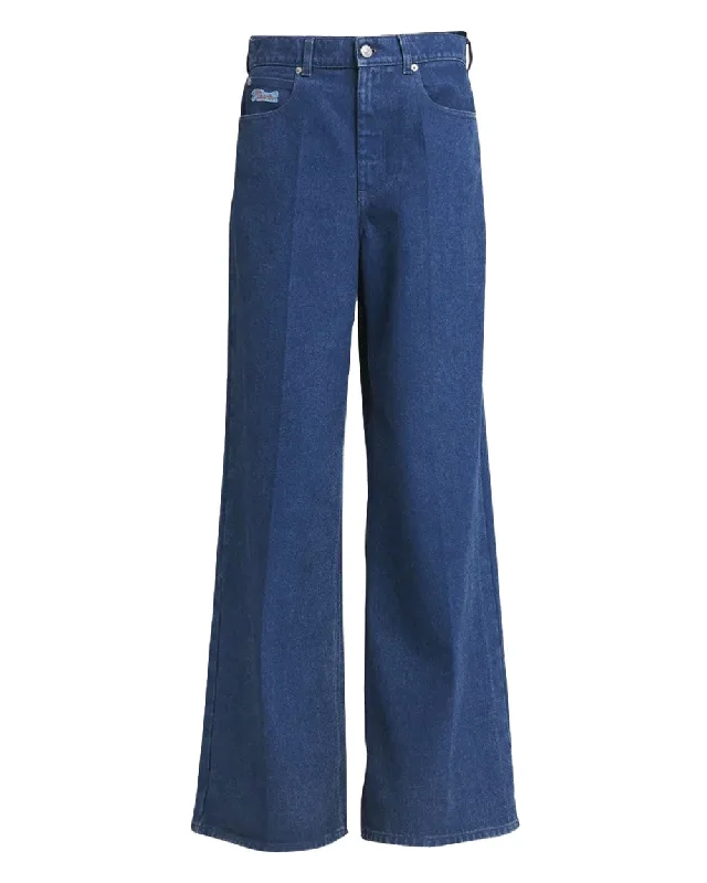 High - rise flare women jeans for a 70s - inspired lookFive Pocket Wide- Leg Denim Jeans