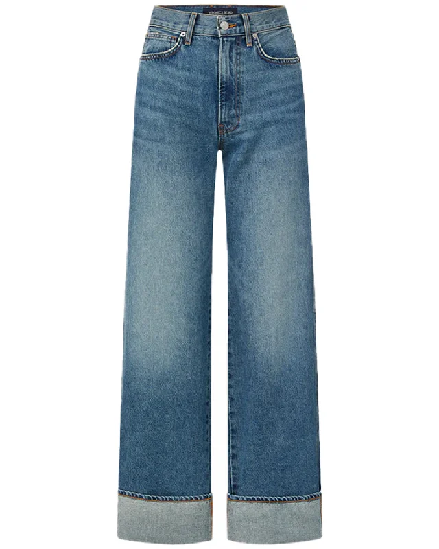 Dark - wash women jeans for a sophisticated and slimming effectHigh Rise Taylor Wide Leg Jean in Rebel Stone