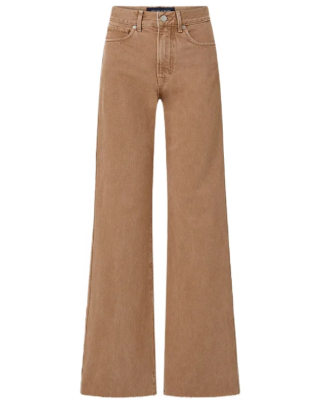 Skinny women jeans with a form - fitting designHigh Rise Taylor Wide Leg Jean in Tan Sierra