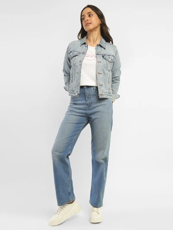 Mom jeans for a nostalgic and casual lookWomen's High Rise Ribcage Straight Fit Jeans