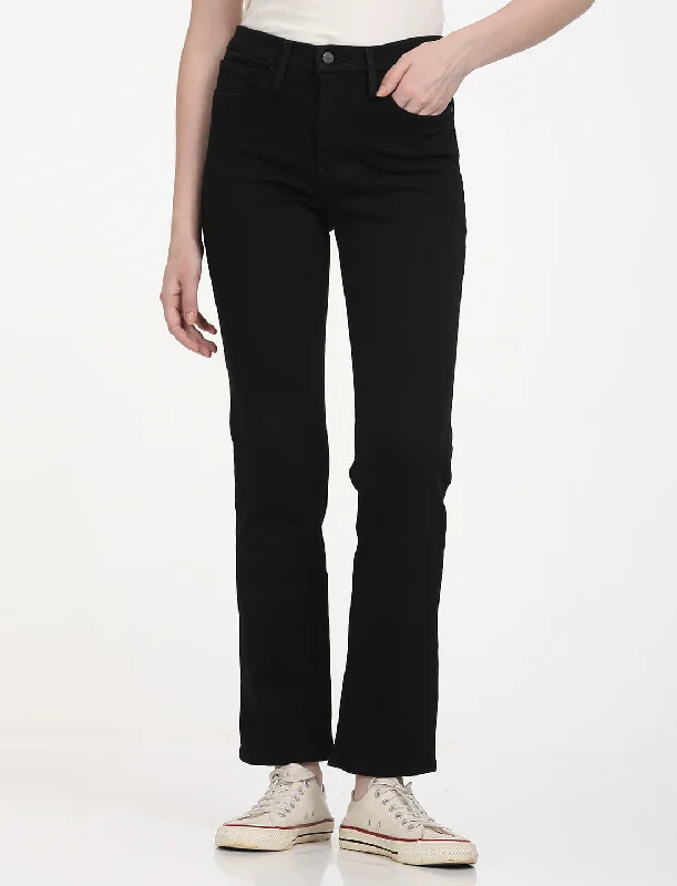 Ripped women jeans for a rebellious and fashion - forward styleWomen's Mid Rise 314 Black Jeans