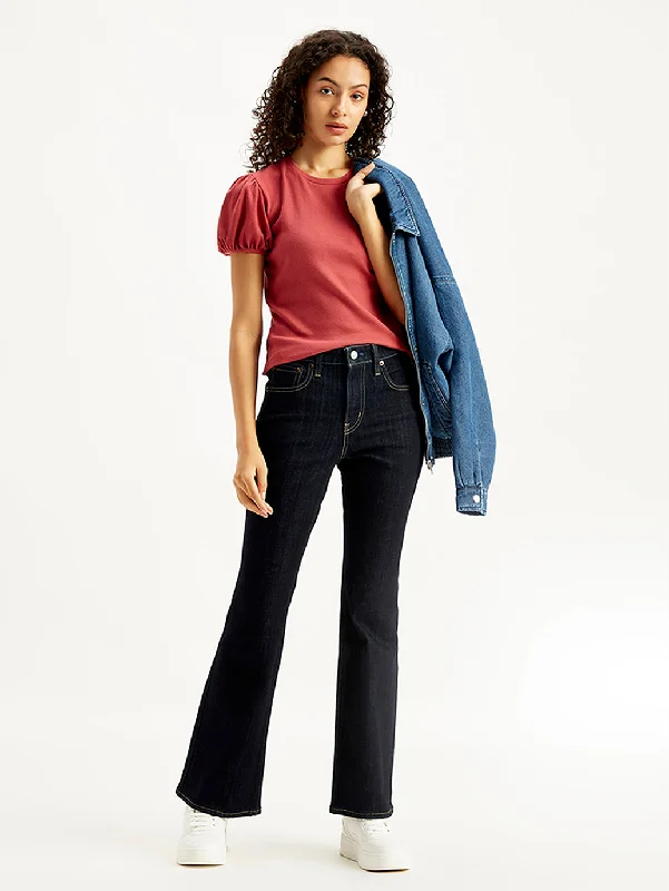 High - waisted women jeans for a flattering silhouetteWomen's Mid Rise 726 Flared Fit Navy Jeans