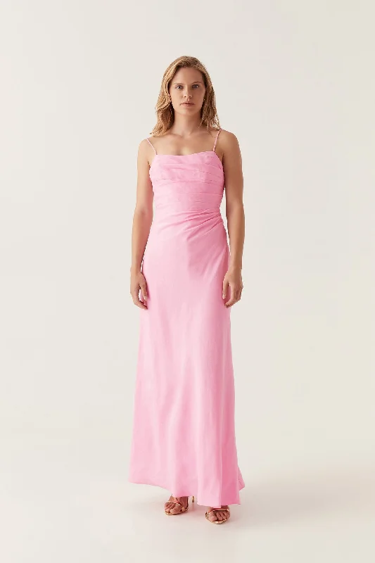 Strapless Women Dress with a Built - in Bra for Comfort and SupportClarice Draped Maxi Dress