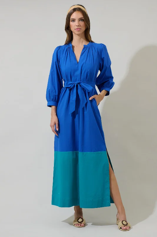 Ball Gown Women Dress with a Full Skirt for a Princess - like LookMayfield Bay Color Block Maxi Dress