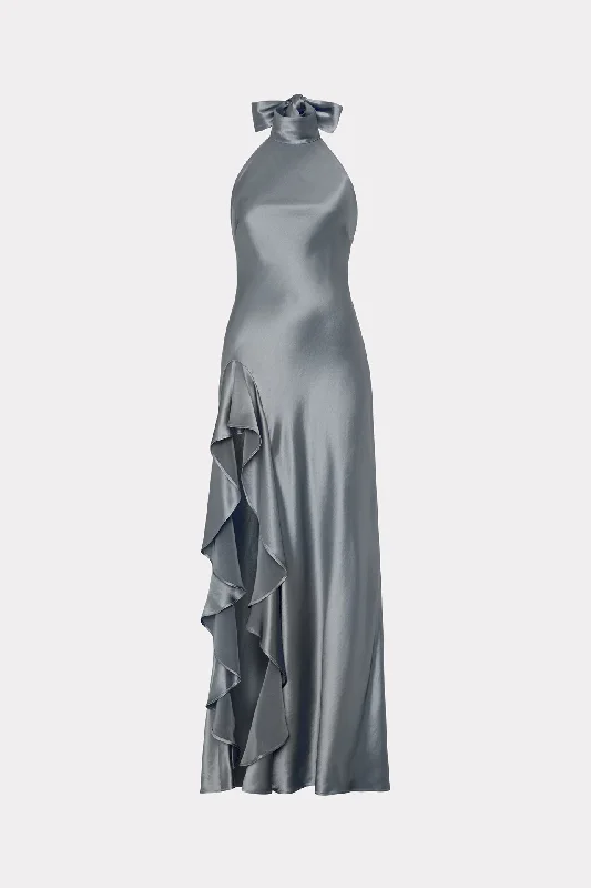 Off - the - Shoulder Women Dress for a Romantic and Feminine LookRoux Hammered Satin Gown