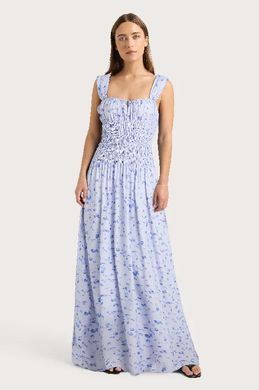 Empire Waist Women Dress to Accentuate the Bust and Conceal the WaistYerres Maxi Dress Blossom Blue