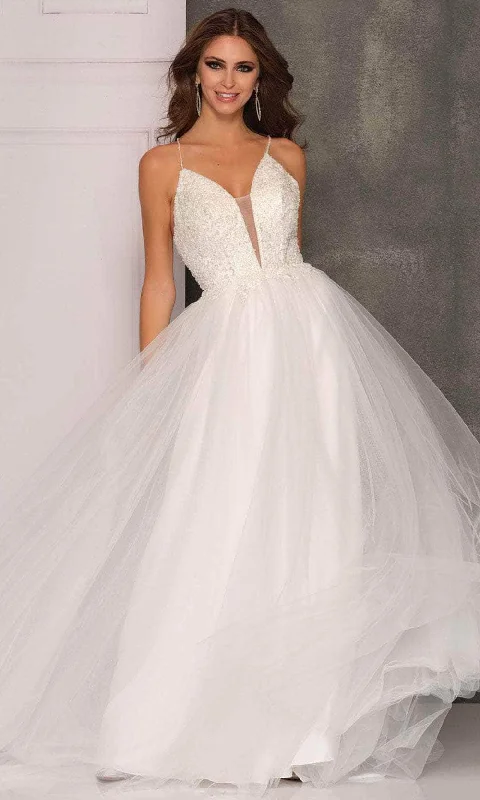 Mini Women Dress with a Short Hem for a Young and Trendy StyleDave & Johnny Bridal A10497 - Spaghetti Straps Bridal Gown