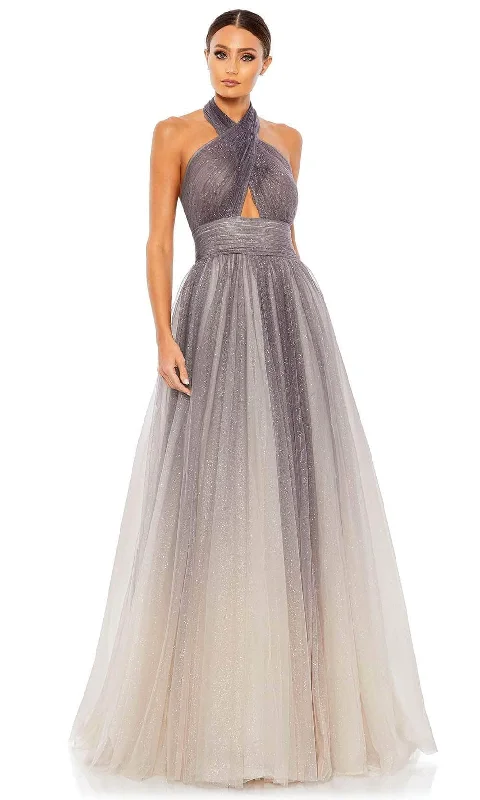 Shift Women Dress with a Simple and Classic Design for Everyday WearMac Duggal 20376 - Halter Ombre A-line Gown