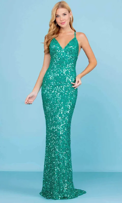 Sheath Women Dress with a Tailored Fit for a Professional LookSCALA - 47542 Sequined Sheath Dress