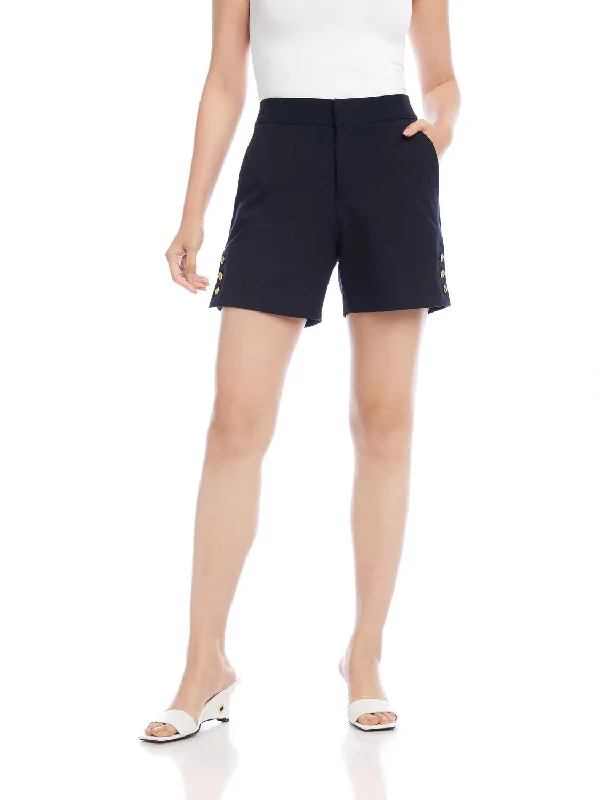 Patterned Geometric Women Shorts for a Modern AppealButton Up Short In Midnight