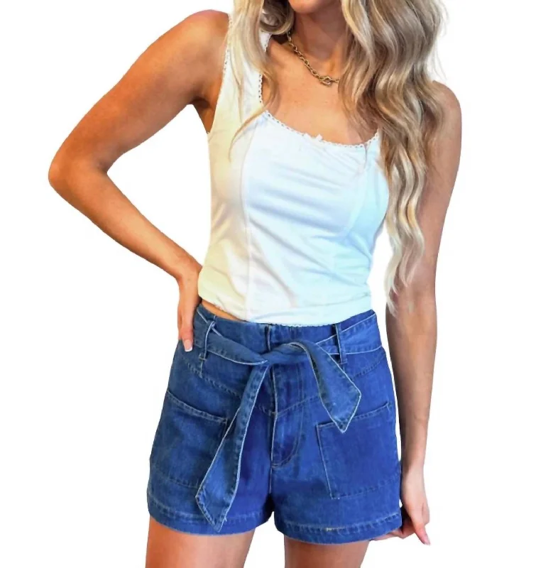 Printed Animal Print Women Shorts for a Wild and Stylish AppearanceCamryn Shorts In Denim