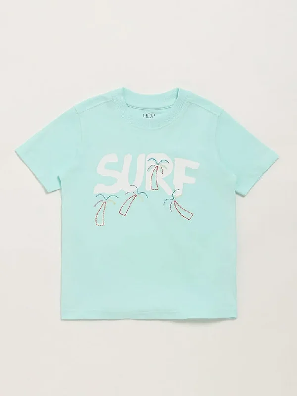 High - Waisted Women Shorts for a Retro and Flattering LookHOP Kids Mint Blue Surf T-Shirt