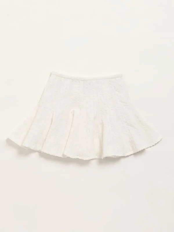 Leather Look Women Shorts for an Edgy and Chic StyleHOP Kids White Flared Skirt