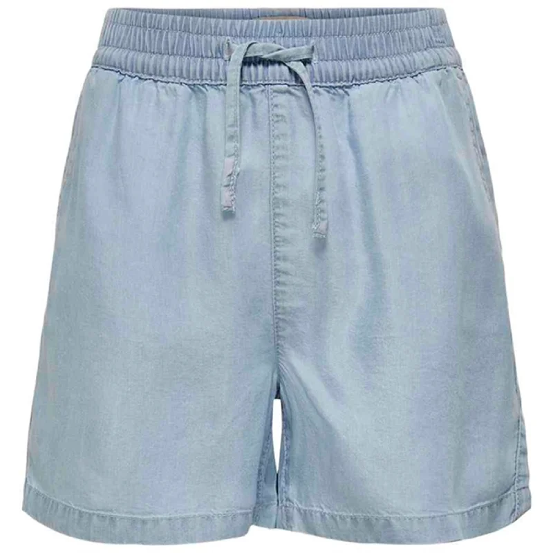 Twill Women Shorts with a Smooth Texture and DurabilityKids ONLY Light Blue Denim Pema Shorts