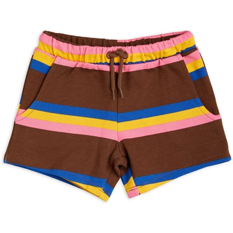 Linen Women Shorts for Breathable Comfort in Hot WeatherMini Rodini Stripe Sweatshorts Brown