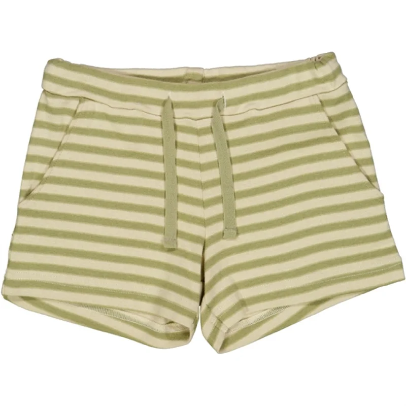 High - Waisted Women Shorts for a Retro and Flattering LookWheat Green Stripe Walder Shorts