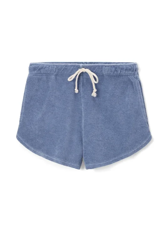 Leather Look Women Shorts for an Edgy and Chic StyleWomen's Farrah Loop Terry Short In Sailor Blue