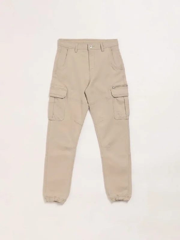 Linen Women Shorts for Breathable Comfort in Hot WeatherY&F Kids Beige Cargo Joggers