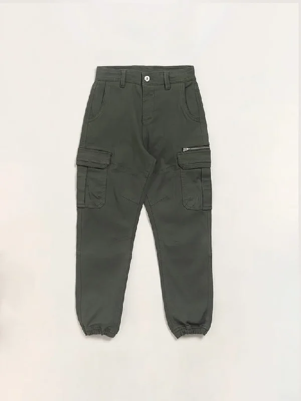 High - Waisted Women Shorts for a Retro and Flattering LookY&F Kids Olive Cargo Joggers