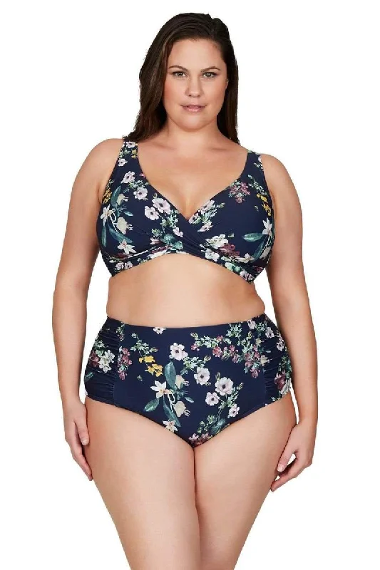 Ruched bikini with fabric gathers for a slimming effectArtesands AT3711NK Neo Kimono Bikini Top - Navy