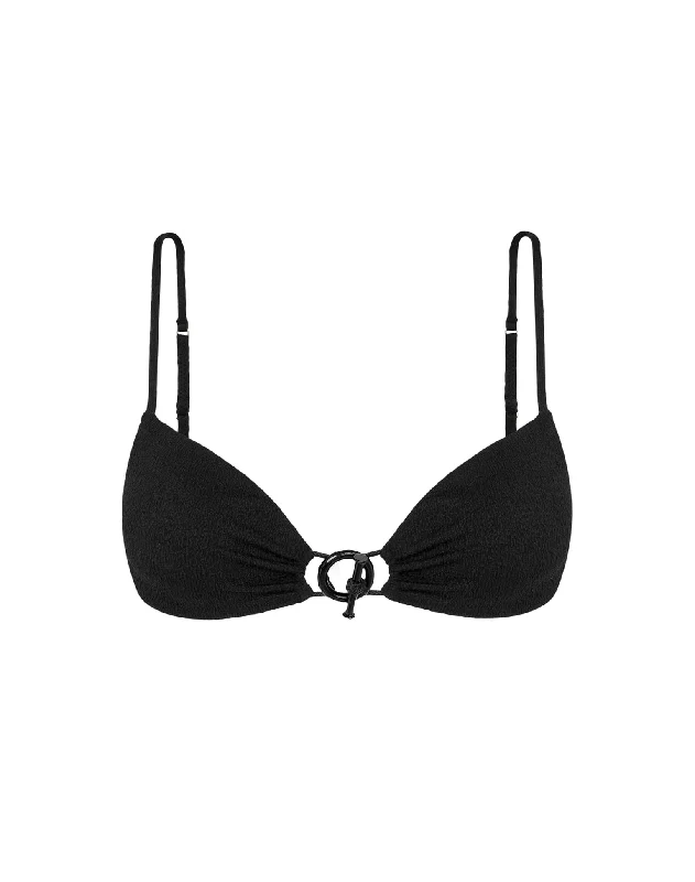 Sustainable bikini made from recycled materials for eco - conscious beachgoersFirenze Audrey Erin Top - Black