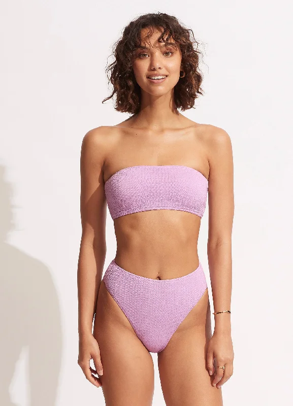 Sustainable bikini made from recycled materials for eco - conscious beachgoersSea Dive High Rise Pant - Lilac