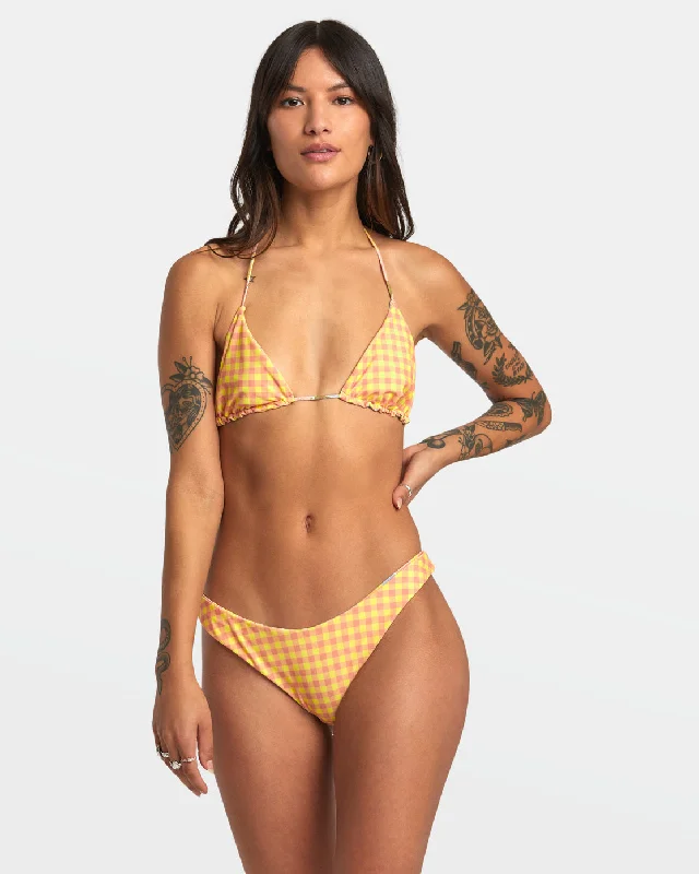 String bikini for a minimalistic and sexy beach styleSunkissed Slide Reversible Triangle Bikini Top - Lilikoi